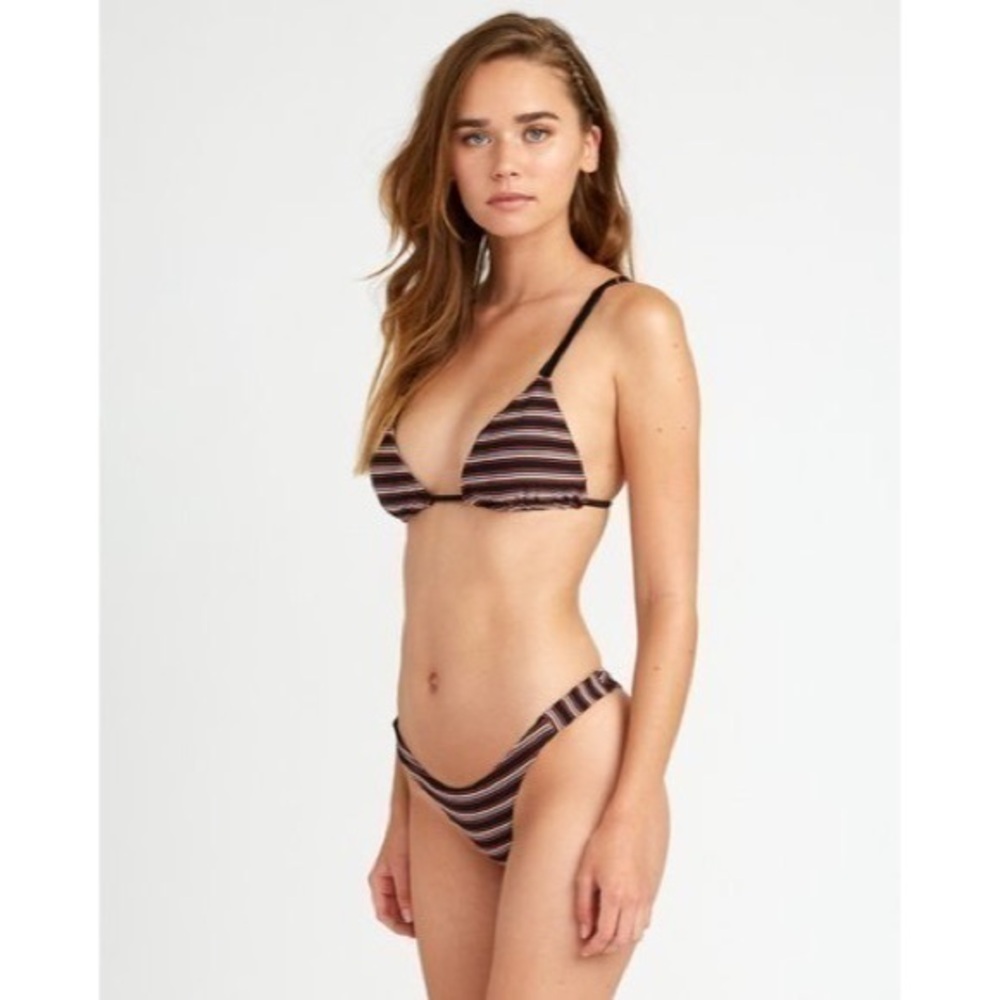 RVCA Bandit Striped Multicolor Triangle Bikini Top